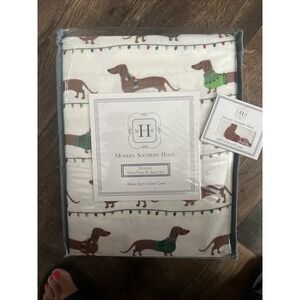Modern Southern Home Flannel Winter Dachsunds TwinXL Sheet Set Soft Warm Holiday